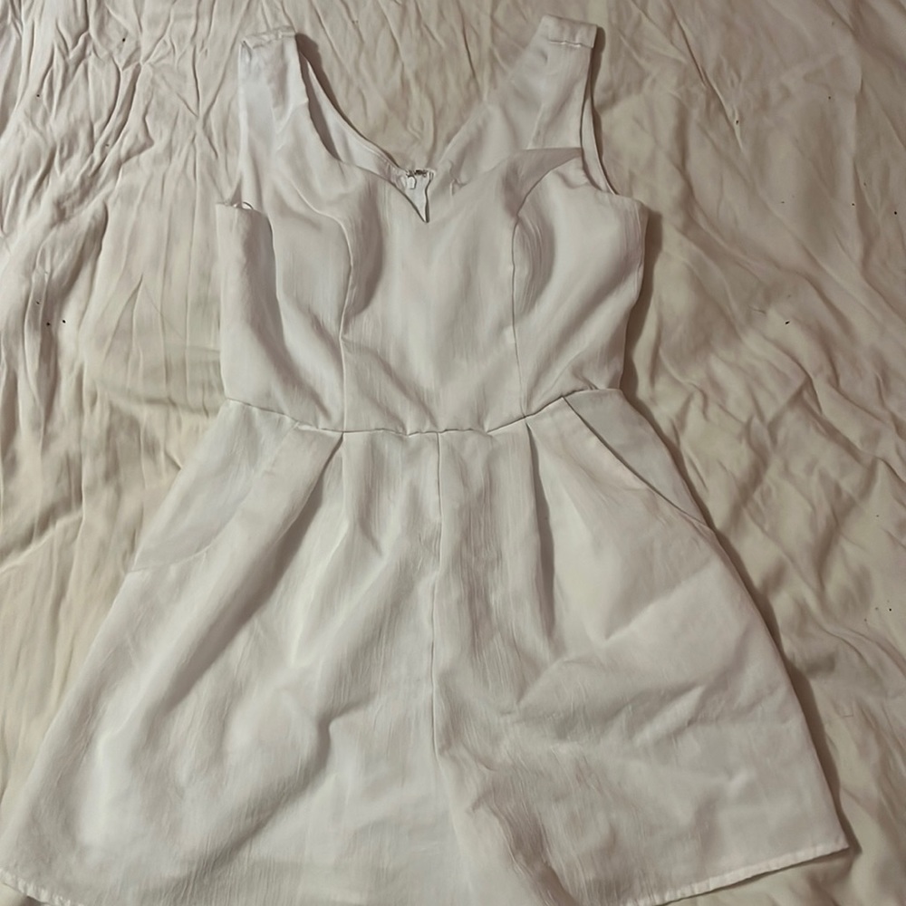 Blue Rain white romper